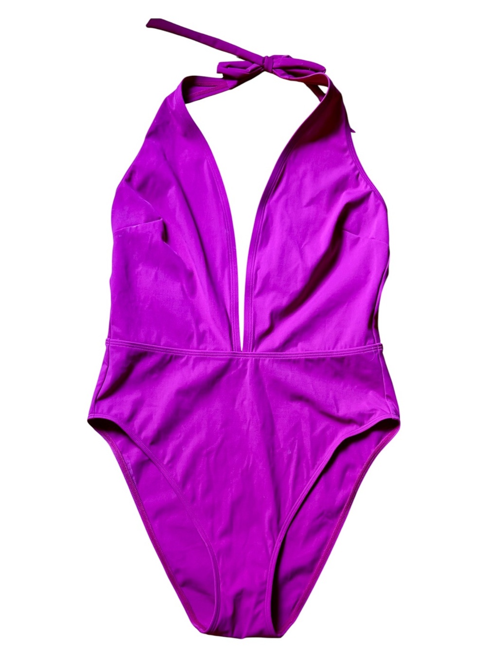 Wolford Essentials Deep Plunge Swimsuit Bathing Suit in Fuchsia Sz S-OOAK SAMPLE